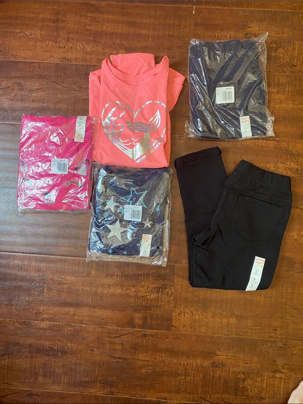 Back to school 5 Piece BUNDLE Jumping Beans Stretch Capri jeans & shirts- Size 8